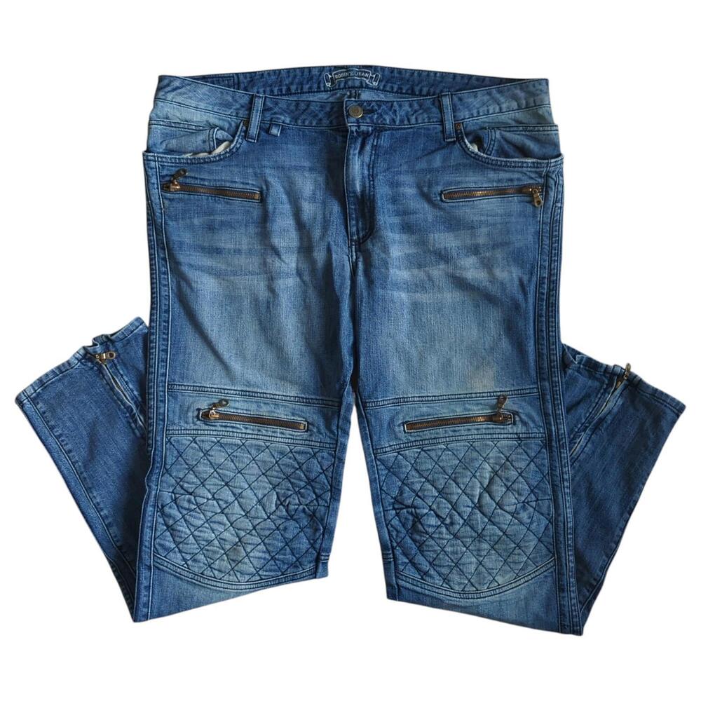 Stylish Robin's Jean Men's 42 x 33.5 Baggy Zip Ankles Quilted‎ Knees Cargo Pants